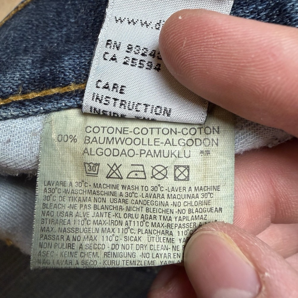 Vintage Diesel Kratt Jeans Men 38x32 Blue Relaxed Straight Dark Wash Made Italy - Picture 11 of 16
